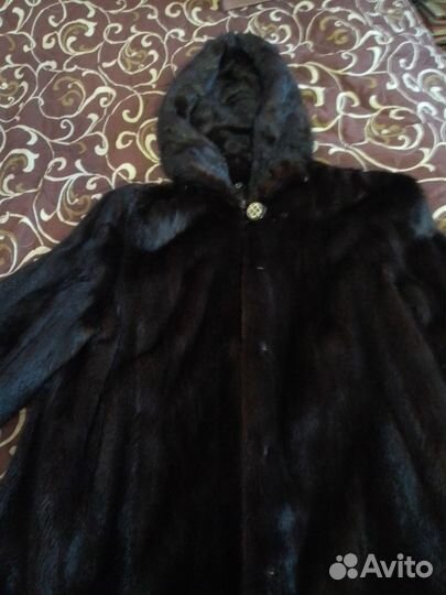 Шуба норковая с капюшоном