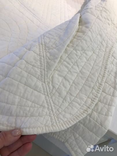 Хлопковое покрывало стеганное белое 140*200