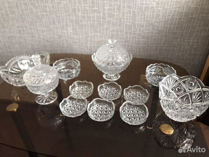 Хрусталь для чаепития, салатницы