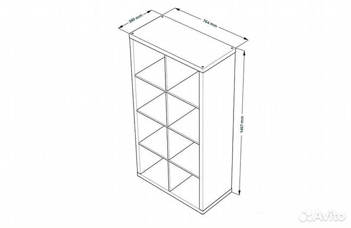 Стеллаж Фора 8 Икеа белый