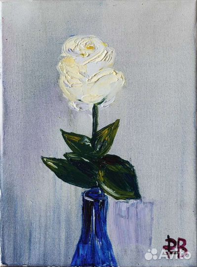 Картина белая Роза