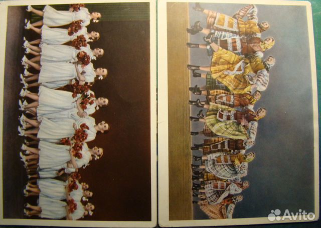 Открытки ансамбля Игоря Моисеева 1957 год