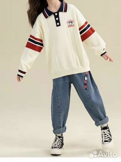 Джинсы и кофта для девочки р. 128 новое