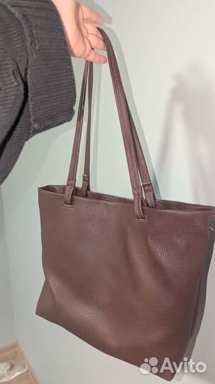Сумка шопер коричневая кожзам