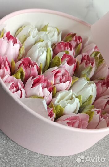 Тюльпаны (зефир) в коробке