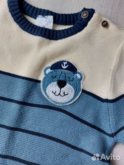 Вязаный детский комбинезон 80 см