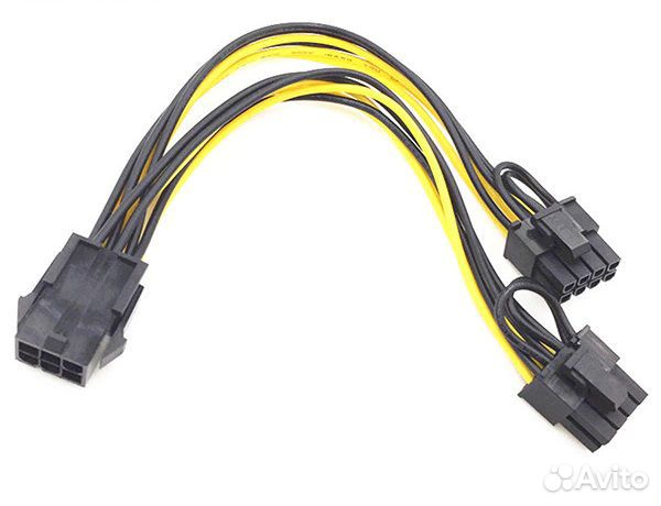 Переходник питания PCI-E 6Pin - 2x (6+2Pin)