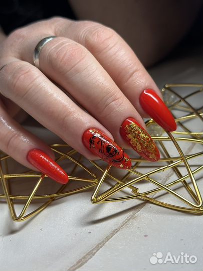 Маникюр наращивание ногтей гель лак