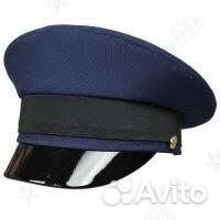 Фуражка офисная синяя (вкс) ткань габардин неукомп