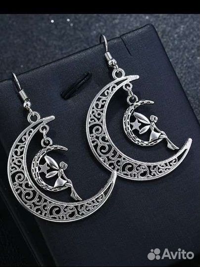 Серьги месяц с феей