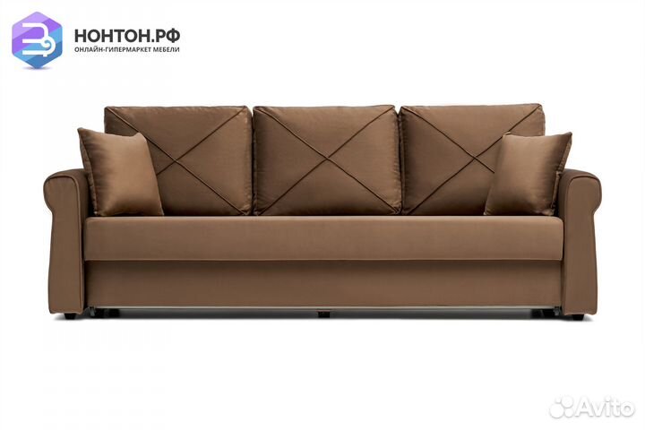 Диван еврокнижка Лира 3-х местный коричневый