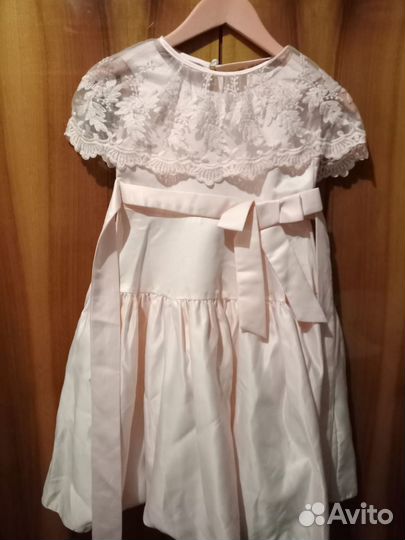 Платье для девочки розовое с пелериной 13/130