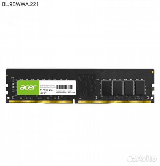 Модуль памяти Acer UD100 8GB dimm DDR4 2666MHz, BL