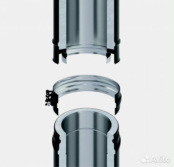 Комплект дымохода (насадное крепление) h10 м 300 Schiedel Permeter 50 серый NCS 7500, 1.00 шт