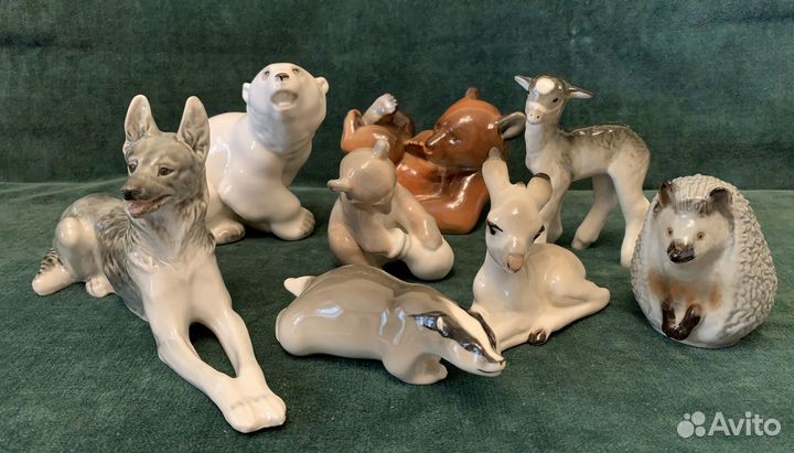 Фарфоровые статуэтки СССР лфз лзфи животные