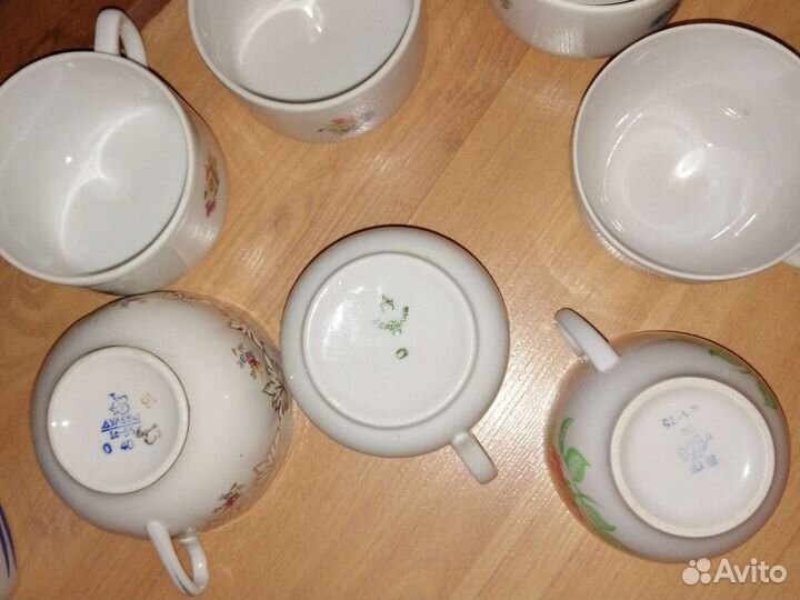 Чашки, молочник, чайник, лфз дулево вербилки