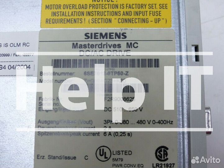 Инвертор Siemens 6SE7012-0TP50-Z