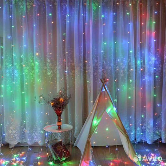 Гирлянды шторы доставка новогодние