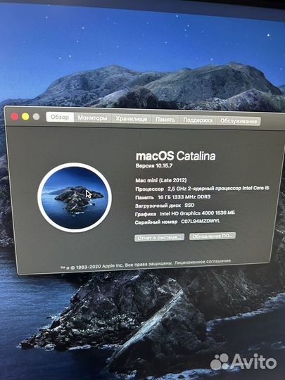 Apple Mac mini 2012 i5 16гб