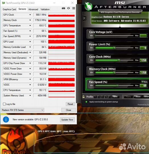 RX 570 asus expedition OC 4GB Видеокарта