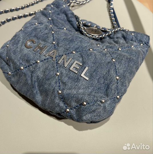 Сумка chanel 22 mini джинсовая