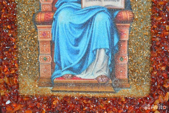 Икона в янтарной обсыпке 