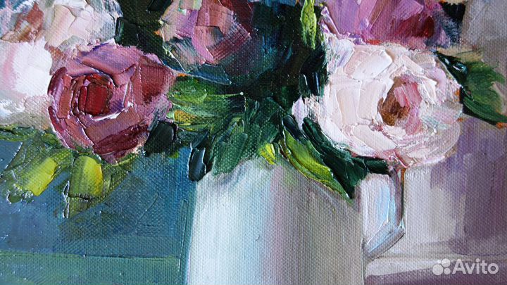 Картина маслом с цветами 