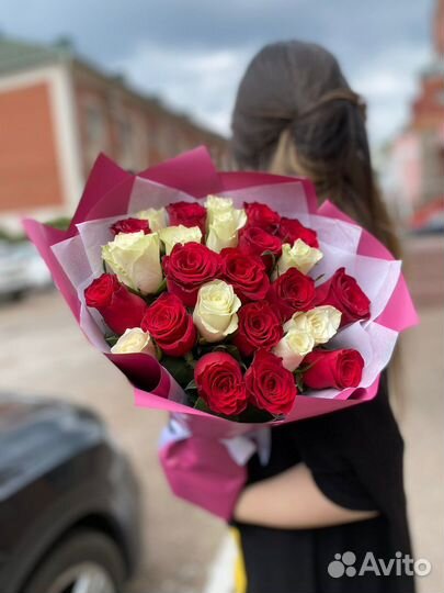 Роза букет красная роза белая роза