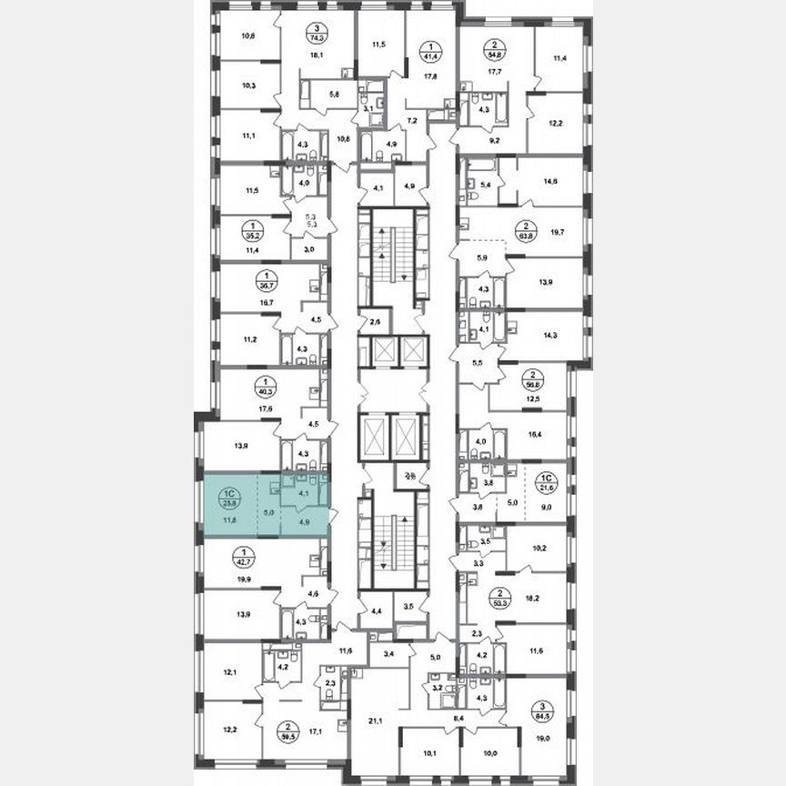 Квартира-студия, 25,8 м², 17/20 эт.