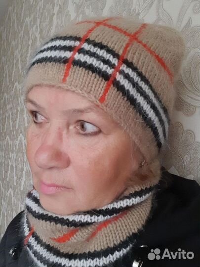 Комплект шапочка и снуд из пуха норки