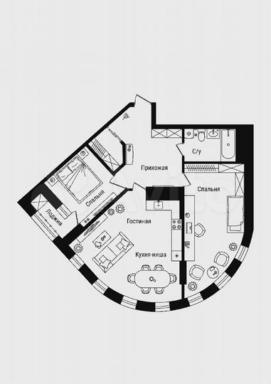2-к. квартира, 82,9 м², 8/23 эт.