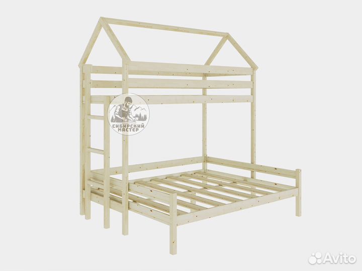 Двухъярусная детская кровать из массива