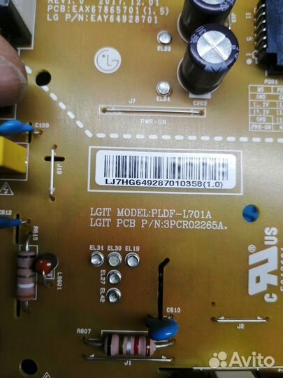 Блок питания LGP43T-18F1, EAX67865701(1.5) Rev1.0