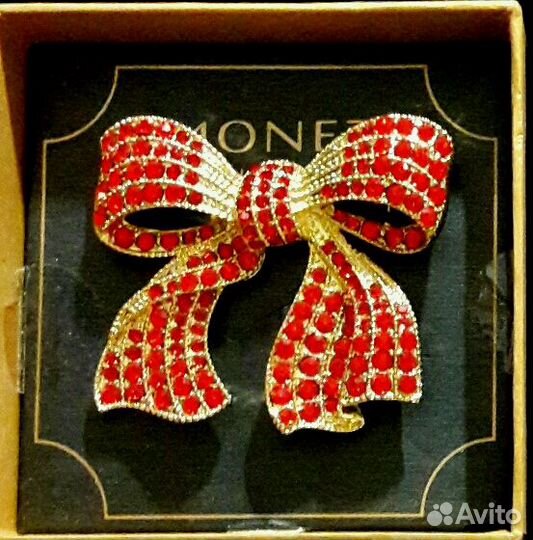 Rare Винтажная брошь бант monet США 5.5 см