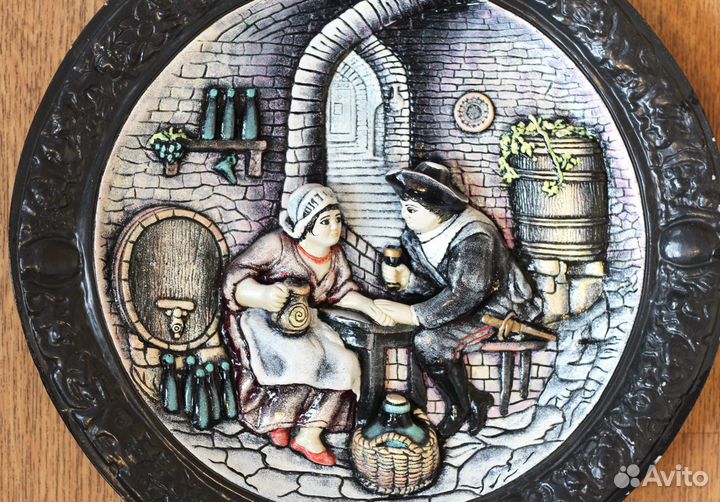 Керамическая тарелка 36см, большая (лепнина)