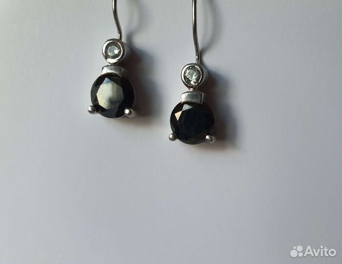Серьги серебро 925 с ониксом