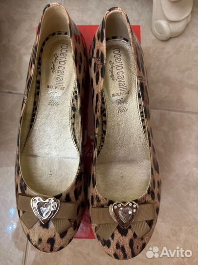 Балетки Roberto Cavalli, кожа, новые, р. 39-40