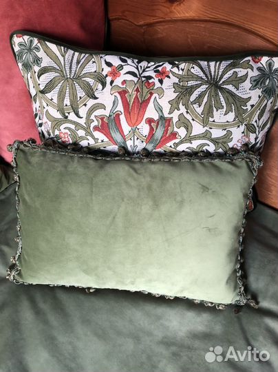 Подушка декоративная велюр и гобелен