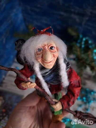 Ватная елочная игрушка Ягуся