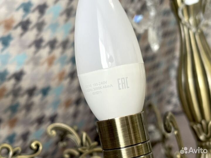 Люстра с хрусталем Eurosvet 3281/5 античная бронза