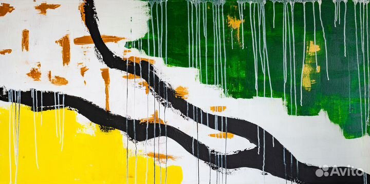 Картина на холсте абстракция интерьерная панорама