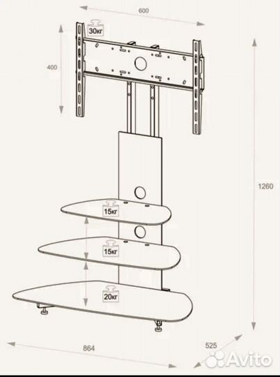 Стойка для тв mart плаза new