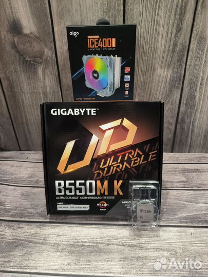 Комплект ryzen 5 5600,b550m k, кулер argb