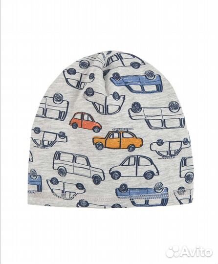 Шапочка и нагрудник набор на мальчика 6-12 мес