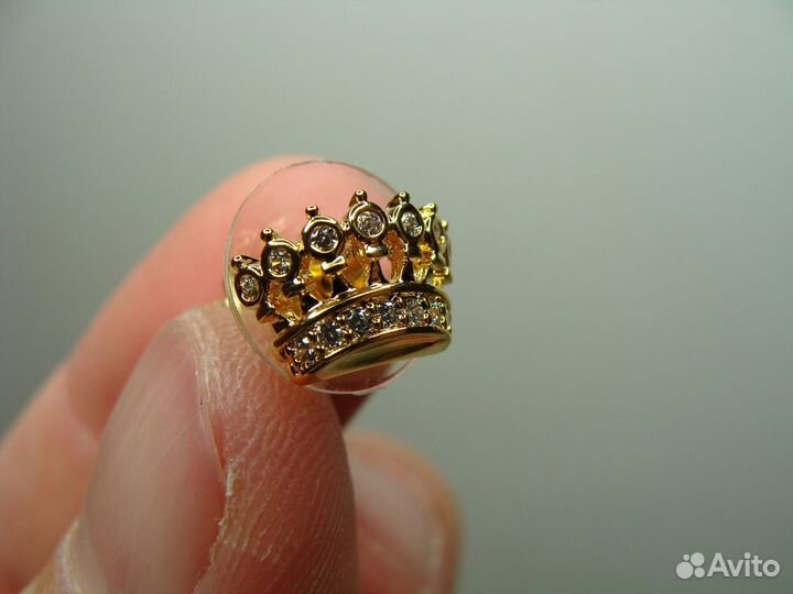 Бижутерия Серьги Золотая Корона с Камушк. ART-B037