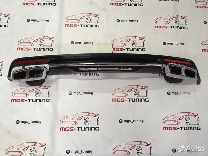 Задний диффузор с насадками Mercedes w222 S65 AMG