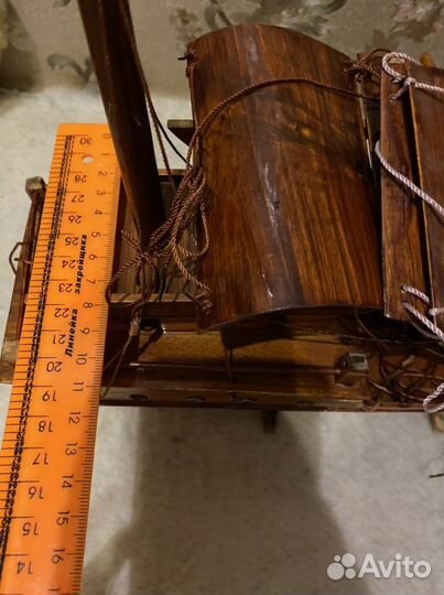 Модель парусника из дерева СССР