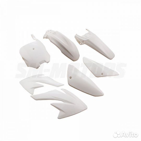 Компл. пластик CRF70 (белый/черный) новый, питбайк