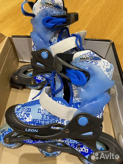 Ролики детские leon синие, размер 26-29