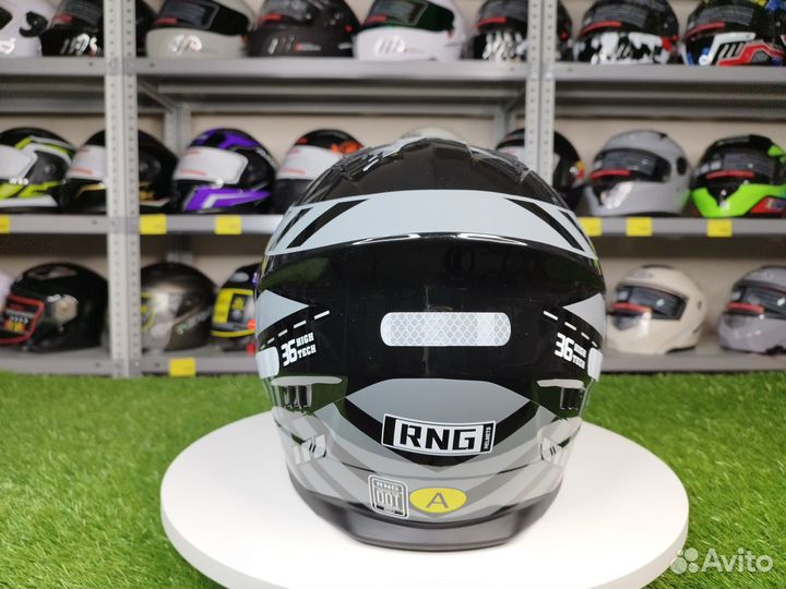 Шлем для мотоцикла-закрытый RNG. Зеркальный визор